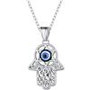 Supcare Hamsa Collana Donna con Occhio Greco, 3 Stili Occhio di Allah Collana Portafortuna Donna in Acciaio, Argento/Nero/Oro Nazar Collana Mano di Fatima con Occhio Turco, Evil Eye Malocchio Amuleto