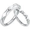 ANAZOZ Fedine Fidanzamento Coppia,Anelli Argento 925 Coppia,Cuore con Zirconi Bianco Anelli Uomo Donna Coppia Regolabili,Anello Uomo con Incisione Personalizzata(Incisione Personalizzata-B)