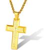 Supcare Collana Croce Uomo Donna - 4 Stili Crocifisso in Acciaio Inossidabile, Argento/Nera/Oro Tridimensionale - Ciondolo Cristiano 55+5 cm - Gioielli