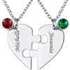 FindChic Collana Cuore Personalizzata a Puzzle 2/3/4/5/6 Pezzi in Acciaio Inossidabile Collana Coppia Famiglia Amicizia Colore Argento Oro Nero Regalo Confezione
