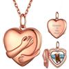 Supcare Collana con Foto Personalizzata, Cuore Locket Collana Donna Argento 925, 7 Stili Medaglione Ciondolo Portafoto, Argento/Oro/Oro Rosa Collana Personalizzata con Foto, Idee Regalo Donna Mamma