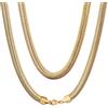 ChainsHouse Collana Serpente Piatta Larga 8MM Larghezza Collana Donna Argento Girocollo Collana U Oro Catenina Uomo Acciaio Multi-lunghezza 46-76 CM Impermeabile Non Sbiadisce