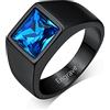 Custom4U Anello con Pietra Portafortuna 12 Mesi Birthstone Colorati Nome Testo Laser Incisione Granato/Ametista/Acquamarina/Alexandnte/Rubino/Topazio Regali Creativi per Uomo Donna Placcato Oro