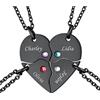 FindChic Collana Cuore Personalizzata a Puzzle 2/3/4/5/6 Pezzi in Acciaio Inossidabile Collana Coppia Famiglia Amicizia Colore Argento Oro Nero Regalo Confezione