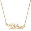 IEFLIFE Collana con nome personalizzato, placcata in oro 14 carati, collana con monogramma placcato oro bianco, gioiello personalizzato, collana con targhetta con nome, regalo per donne e ragazze,