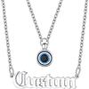 Supcare Malocchio Collana Donna Girocollo, 5 Stili Occhio di Allah Collana con Nome Personalizzabile, Argento/Oro/Nero Occhio Turco Chocker Collana Personalizzata Portafortuna per Ragazza Donne