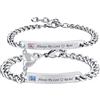 Gamtic Bracciali Coppia Fidanzati Personalizzata - Lui e Lei Bracciale Coppia Incisione Bracciale Amore Regalo per Fidanzati Fidanzata Famiglia Amici Partner Amante San Valentino