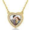 Custom4U Collana personalizzata con foto, ciondolo personalizzato in argento sterling AAAAA+ con zirconi cubici con qualsiasi testo desideri, 16''/18''22'' (con confezione regalo)