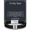 Custom4U Bracciale in Pelle Intrecciata Personalizzato per Uomini, Bracciali con Nome Personalizzato con Perle Incise Per Mio Papà Gioielli Regalo per Padre Compleanno Anniversario Natale