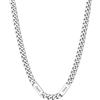 Custom4U Collana da Uomo, Catena Cubana Spessa 7 mm, Collana Barbazzale Personalizzata con 2 Nomi in Argento e Acciaio