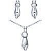 CPSLOVE Collana e Orecchini di Gatto Carino da Donna, Parure di Gioielli in Argento 925, Eleganti Collane Ciondolo di Gatto, Orecchini di Gatto