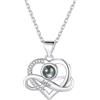 Custom4U Collana Personalizzata per Donne, Collana a Proiezione Oro/Argento Ciondolo Cuore con Foto all'Interno, Catena in Ottone 40+5cm Gioiello Regalo per Mamma Figlia Moglie in Anniversario