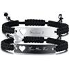 Gamtic Bracciali Coppia Fidanzati Personalizzata - Lui e Lei Bracciale Coppia Incisione Bracciale Amore Regalo per Fidanzati Fidanzata Famiglia Amici Partner Amante San Valentino