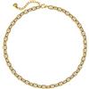 MEVECCO Collana in oro per donna 18 K vuoto placcato oro Mariner catena collane superficie piatta taglio laser catena semplice girocollo collana per i suoi gioielli regali, Ottone, Zirconia cubica