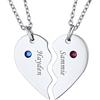 FindChic Collana Cuore Personalizzata a Puzzle 2/3/4/5/6 Pezzi in Acciaio Inossidabile Collana Coppia Famiglia Amicizia Colore Argento Oro Nero Regalo Confezione