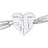 FindChic Collana Cuore Personalizzata a Puzzle 2/3/4/5/6 Pezzi in Acciaio Inossidabile Collana Coppia Famiglia Amicizia Colore Argento Oro Nero Regalo Confezione