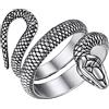 ChainsHouse Serpente Anello Avvolgente Serpente Anello Acciaio Uomo Stile Punk Gotico Impermeabile Non Sbiadisce Gioielli Vintage Retrò Taglia IT 14-27