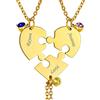 FindChic Collana Cuore Personalizzata a Puzzle 2/3/4/5/6 Pezzi in Acciaio Inossidabile Collana Coppia Famiglia Amicizia Colore Argento Oro Nero Regalo Confezione