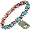 YINOX Bracciale magnetico in rame magnetico con pietra colorata per donna, braccialetto magnetico ad alta resistenza, include una squisita confezione regalo, adatto come regalo (C)