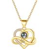 Custom4U Collana Personalizzata per Donne, Collana a Proiezione Oro/Argento Ciondolo Cuore con Foto all'Interno, Catena in Ottone 40+5cm Gioiello Regalo per Mamma Figlia Moglie in Anniversario