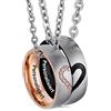 ANAZOZ Collana Donna e Uomo, 6MM I Love You Acciaio Inossidabile Anello Collane Pendente Cuore, Collana Coppia Incisione Personalizzata