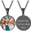 Supcare Collana con Foto Personalizzata, Cuore/Militare + 6 Stili Collana Donna Uomo Ciondolo Portafoto, Argento/Nero/Oro Collana Personalizzata con Foto+ Incisione, Idee Regalo per Donna Uomo Ragazzi