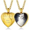Custom4U Collana Urna a Forma Cuore Albero della Vita per Ceneri Cane Gatto Ciondolo Porta Ceneri Nome/Foto Personalizzata in 316L Acciaio inossidabile Impermeabile