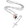 Supcare Collana Rosario Cattolico Donna Uomo, 6 Stili Rosario Collana Personalizzata con Perline Preghiera Medaglia Miracolosa, Argento Oro Nero Crocifisso Collana Croce Uomo con Gesù Religiosi