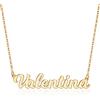 Ursteel Collana con nome personalizzato placcata in oro 14 carati, delicata collana con targhetta con nome, regalo personalizzato per donne, adolescenti