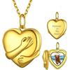 Supcare Collana con Foto Personalizzata, Cuore Locket Collana Donna Argento 925, 7 Stili Medaglione Ciondolo Portafoto, Argento/Oro/Oro Rosa Collana Personalizzata con Foto, Idee Regalo Donna Mamma