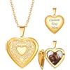 Custom4U Collana Donna Personalizzata Argento Oro Rosa Collana Foto Nome Rame Ipoallergenico Forma Cuore Fiore Rosa in Rilievo Regalo Commemorativo per Famiglie Mamma Amici