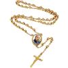 Supcare Collana Rosario Cattolico Donna Uomo, 6 Stili Rosario Collana Personalizzata con Perline Preghiera Medaglia Miracolosa, Argento Oro Nero Crocifisso Collana Croce Uomo con Gesù Religiosi
