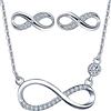 INFINIONLY Parure di gioielli, Collana Orecchini diamante da donna ragazza, orecchini collana in argento 925, orecchini collana ciondolo con simbolo dell'infinito elegante, zircone intarsiato