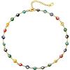 Supcare Occhio di Allah Collana Girocollo, Malocchio Protezione Amuleto Acciaio, Oro Chocker con Occhio Turco Donna, Lunga 40 cm, Confezione Regalo