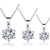Unendlich U Infinite U Collana e ciondolo con incastonatura ad artiglio in argento sterling 925 e zirconia cubica, 3 misure, argento, colore: Silver-3 Pcs, cod. N1601-3