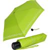 Knirps 4Kids - Ombrello tascabile per bambini, con bordo riflettente, lime, 90 cm, Ombrello tascabile apribile