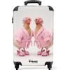 NoBoringSuitcases.com NoBoringSuitcases© Valigia Cabina Trolley Da Viaggio Bagaglio A Mano Aereo | 55x35x20 cm - Rigido Leggerissimo 4 Ruote Valigie Leggera Luggage Galline - Accappatoio - Tacchi