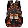 WECECE Zainetto Scuola Fox Print Classe 4-5 Bambina Borsa Scuola Animal Motif Bambino 8-12 Anni Daypack Resistente Uso Quotidiano Tasca Frontale Tasche Laterali Gita Viaggio Quotidiano