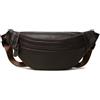 FORVEXILLA Marsupi minimalisti in vera pelle tinta unita for uomo e donna Borsa vintage(Brown)