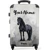 NoBoringSuitcases.com NoBoringSuitcases© Valigia Bambini, Grande | 72 L - Personalizzabile, Trolley Bambina, Per, Con TSA, Valigie, 23 kg (67 cm) (Cavallo