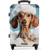 NoBoringSuitcases.com NoBoringSuitcases© Valigia Media Rigida Trolley Medio Viaggio Aereo 4 Ruote | 67x43x25 cm - Valigie Leggere Stiva M Trolly Bagaglio Luggage Bassotto - Schiuma - Gocce