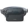 LATMAP Marsupio da 3 litri da donna, borsa a tracolla in pelle vegana, nero, Small