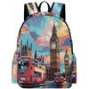 TPISLI Borsa Scolastica London Cityscape Ragazzi 10-15 Anni Zaino Scuola London Big Ben Ragazza 13 Anni Cartella Scolastica Media Backpack, Gite Tempo Libero Uso Quotidiano