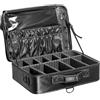 VEVOR Borsa per Trucco Portatile 3 Livelli per Barbiere, Valigia Portatile da Viaggio 460 x 300 x 125 mm per Estetista Parrucchiere, Borsa per Trucco Professionale Tessuto in Oxford Impermeabile Nero