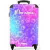 NoBoringSuitcases.com NoBoringSuitcases© Valigia Bambini, Personalizzabile, | 55x40x20 cm - Valigie, Trolley Bambina da Viaggio, Ragazza, Cabina (Motivo a stelle - Viola-rosa)