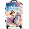 NoBoringSuitcases.com NoBoringSuitcases© Valigia Bambini, Grande | 72 L - Personalizzabile, Trolley Bambina, Per, TSA, 23 kg (67 cm) (Principessa, Unicorno