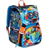 SJ GANG STYLE JAM GANG Zaino Doppio Scomparto Estensibile, Blu, Maxi Capienza, Schienale Preformato, Bambino, Scuola Elementare