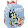 Safta - Zaino scolastico Bluey 3D con LED, frontale termoformato, spallacci imbottiti e maniglia superiore, tasca laterale portabottiglie, per il ritorno a scuola dei bambini, blu a righe, dimensioni