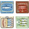 Peacoblue Portamonete da donna in pelle, 4 pezzi, Sardine In Scatola Con Olive, 11cm x 12cm, Sardine in scatola con olive