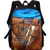 chaqlin Zaino da 38,1 cm, per ragazzi e ragazze, casual, sportivo, elementare, di grande capacità, Cavallo Animale Marrone, One Size, Zaino Scuola